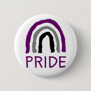 Badge Rond 5 Cm Asexual Ace Pride Painted Crayon Rainbow