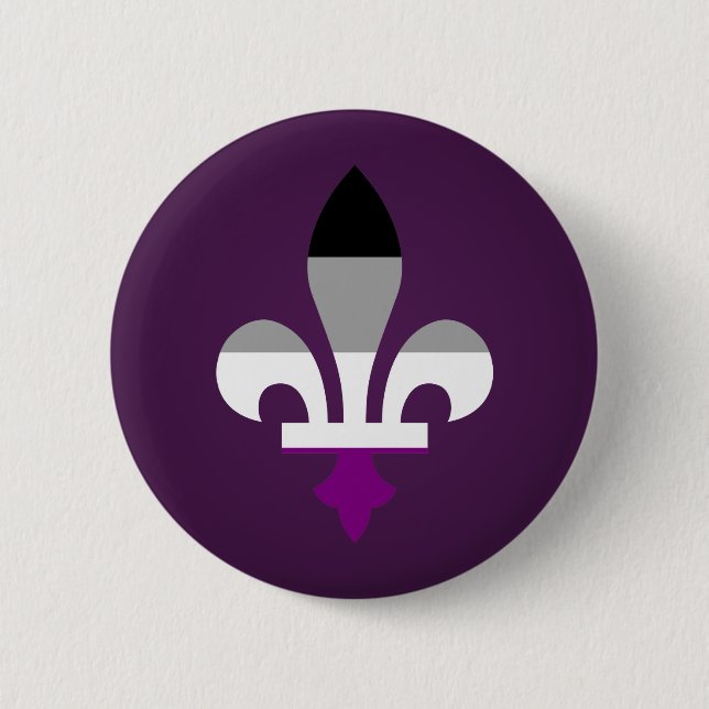 Badge Rond 5 Cm Asexuality pride fleur-de-lis Button (Devant)