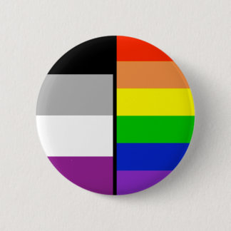 Badge Rond 5 Cm Asexuel et arc-en-ciel marque l'insigne