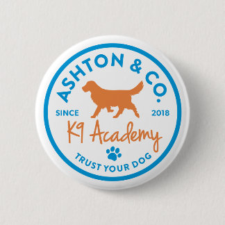 Badge Rond 5 Cm Ashton & Co. K9 Academy 2c Logo Light