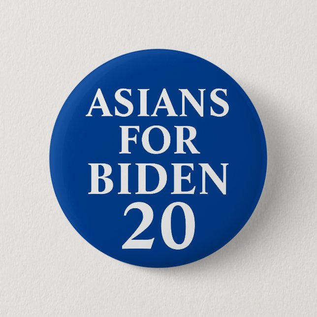 Badge Rond 5 Cm Asians Pour Biden Button (Devant)
