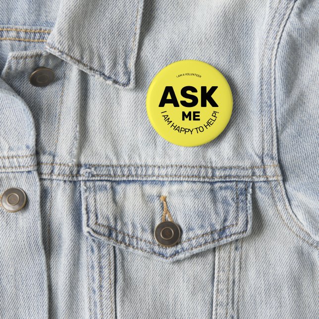 Badge Rond 5 Cm Ask me a question   (En situation)