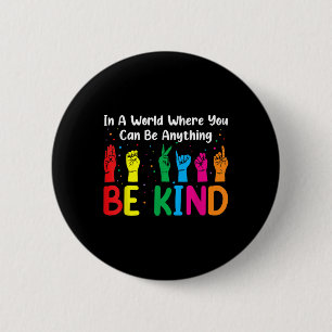 Badge Rond 5 Cm Asl Be Genre S Femmes Hommes, Sensibilisation sur
