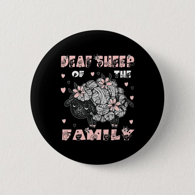 Badge Rond 5 Cm ASL gestes main Hand signe langue perte d'audition (Devant)