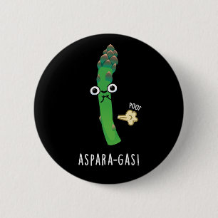 Badge Rond 5 Cm Aspara-gaz amusant Asparagus Veggie Pun Dark BG