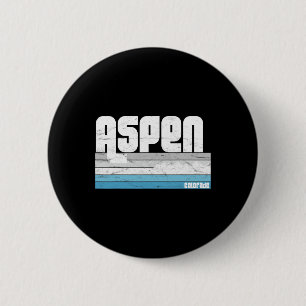 Badge Rond 5 Cm Aspen Colorado Co montagne Rétro Vintage Ski