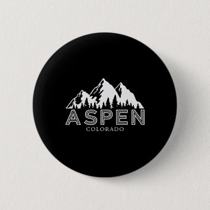 Badge Rond 5 Cm Aspen Colorado Ski de montagne Voyage de vacances