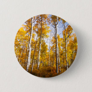 Badge Rond 5 Cm Aspen Groove Feuilles de automne jaunes
