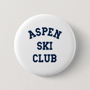 Badge Rond 5 Cm Aspen Ski Club Colorado Ski Mountain Travel Ski