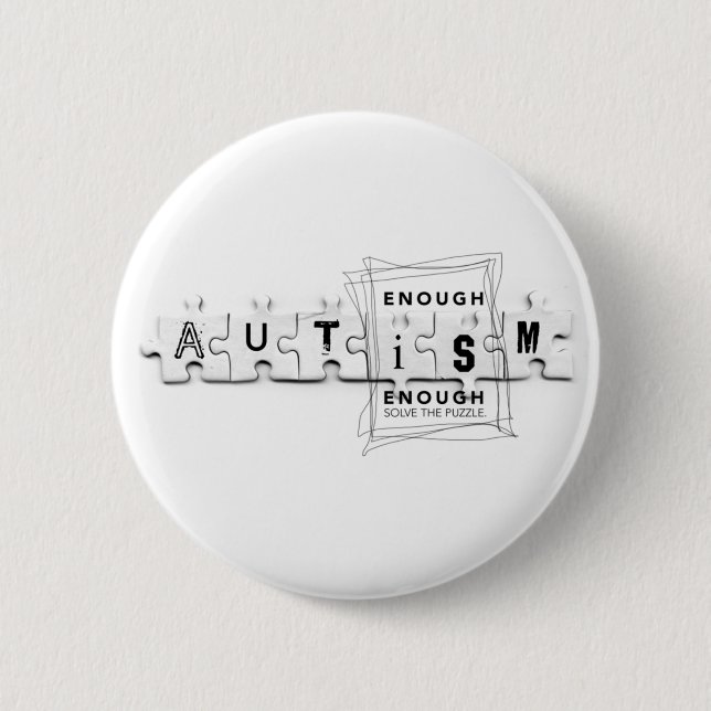 Badge Rond 5 Cm Assez l'autisme est assez (Devant)