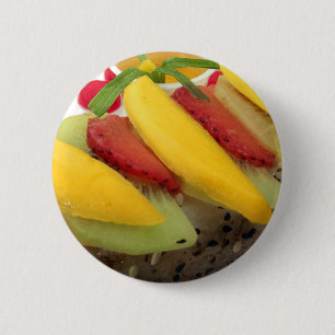 Badge Rond 5 Cm Assiette De Riz De Sushi De Mangue Nourriture Cuis