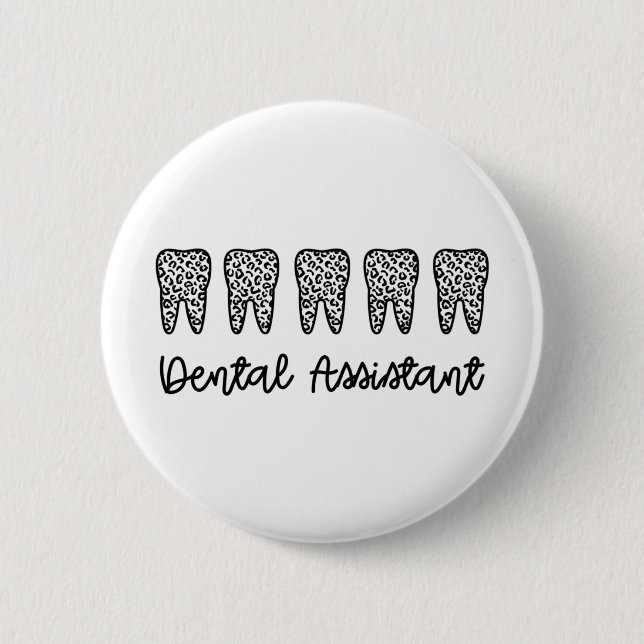 Badge Rond 5 Cm Assistant dentaire | Cadeaux pour dentiste adjoint (Devant)