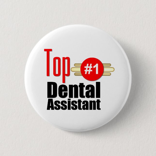 Badge Rond 5 Cm Assistant dentaire supérieur (Devant)