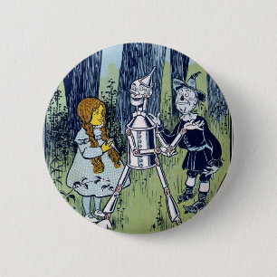 Badge Rond 5 Cm Assistant d'Oz Dorothy Tin Woodsman Scarecrow