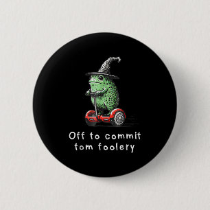 Badge Rond 5 Cm Assistant Grenouille Whimsical Désactivé Pour Enga