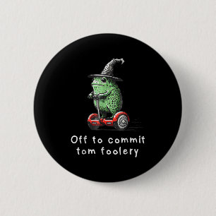 Badge Rond 5 Cm Assistant Grenouille Whimsical Désactivé Pour Enga