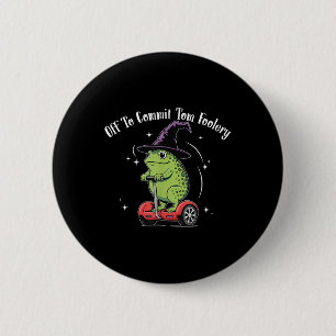 Badge Rond 5 Cm Assistant Grenouille Whimsical Désactivé Pour Enga
