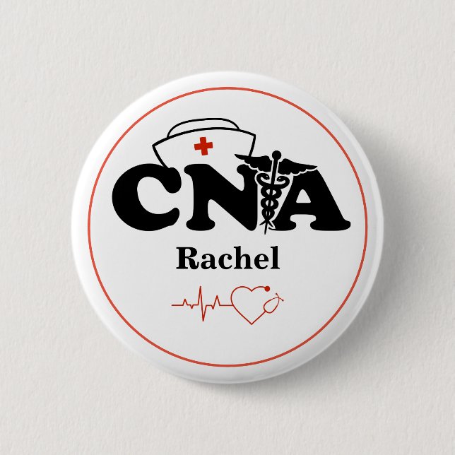 Badge Rond 5 Cm Assistant infirmier certifié CNA personnalisé (Devant)