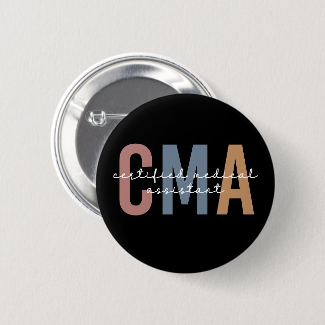 Badge Rond 5 Cm Assistant Médical Certifié CMA (Devant & derrière)