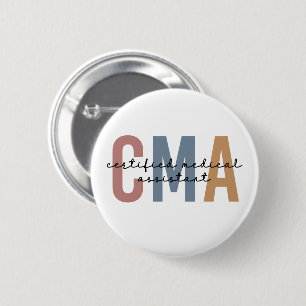 Badge Rond 5 Cm Assistant Médicale certifié CMA