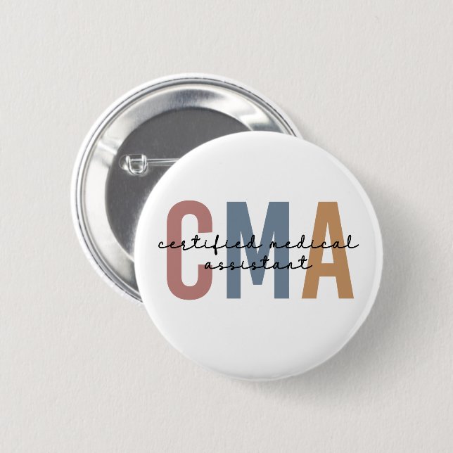 Badge Rond 5 Cm Assistant Médicale certifié CMA (Devant & derrière)