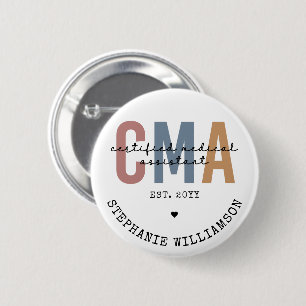 Badge Rond 5 Cm Assistant Médicale certifié CMA personnalisé