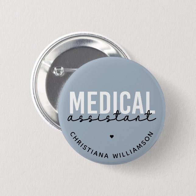 Badge Rond 5 Cm Assistant Médicale personnalisé | Cadeau de l'assi (Devant & derrière)