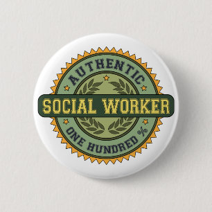 Badge Rond 5 Cm Assistant social authentique