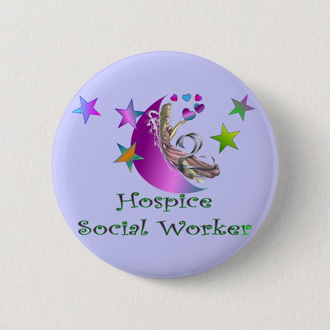 Badge Rond 5 Cm Assistant social d'hospice (Devant)