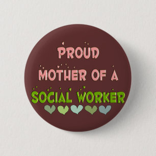 Badge Rond 5 Cm ASSISTANT SOCIAL fier de mère