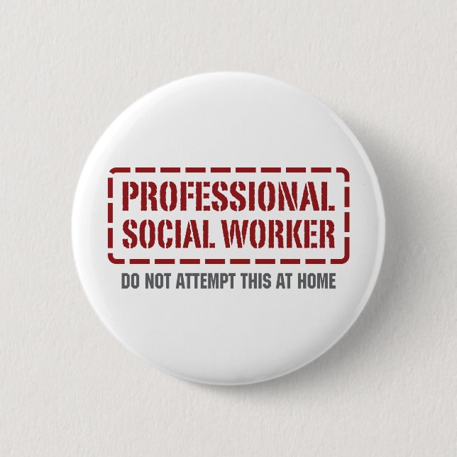 Badge Rond 5 Cm Assistant social professionnel (Devant)