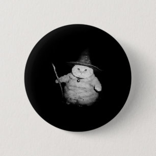 Badge Rond 5 Cm Assistant vintage Chat Bizarre drôle Halloween Cha