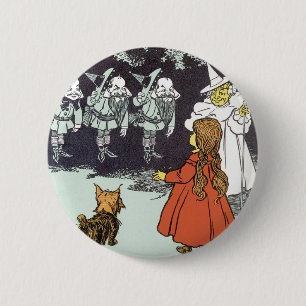 Badge Rond 5 Cm Assistant vintage d'Oz Dorothy Toto Glinda Munchki