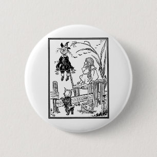 Badge Rond 5 Cm Assistant vintage d'Oz, Dorothy Toto Rencontre ave