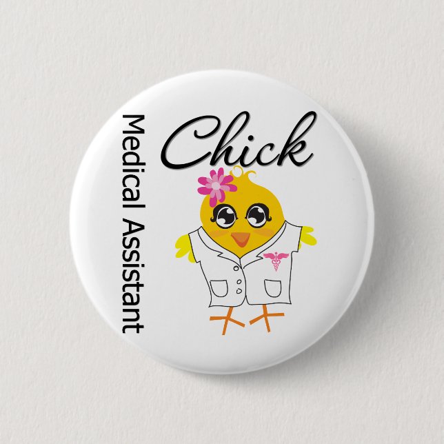 Badge Rond 5 Cm Assistante médicale Chick v2 (Devant)