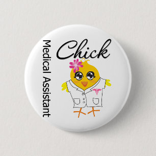 Badge Rond 5 Cm Assistante médicale Chick v2