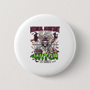 Badge Rond 5 Cm Assistante médicale Sorcière Squelette Seringue Ch