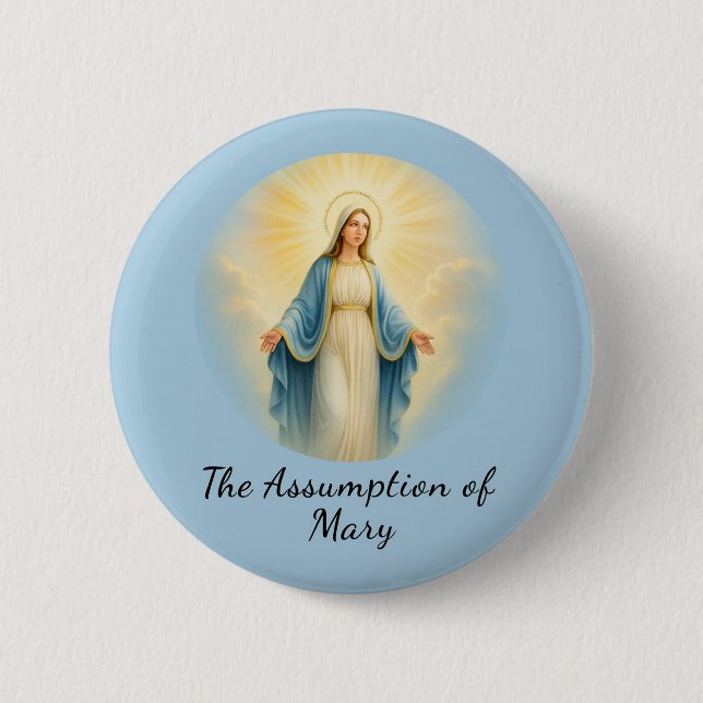 Badge Rond 5 Cm Assumption of Mary Catholic Saint  (Devant)