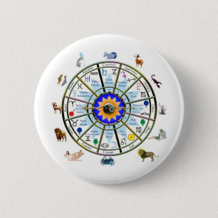 Badge Rond 5 Cm Astrologie - signes de ZODIAQUE