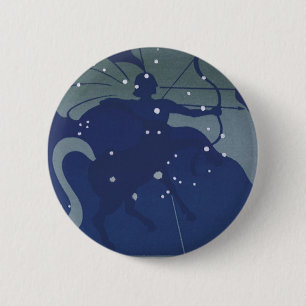 Badge Rond 5 Cm Astrologie Vintage Zodiaque Constellation Sagittai