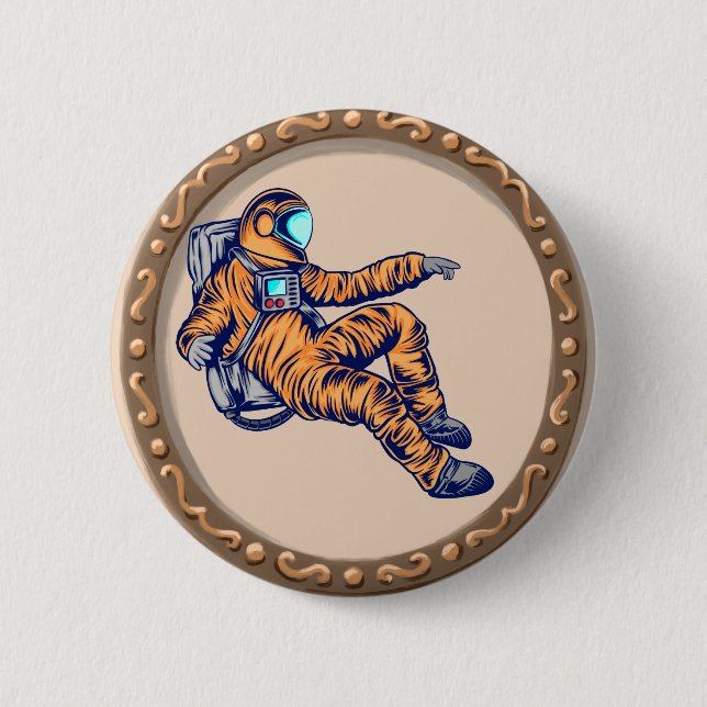 Badge Rond 5 Cm Astronaut (Devant)