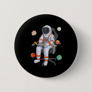 Badge Rond 5 Cm Astronaut Gamer Espace Extérieur Hommes Système De