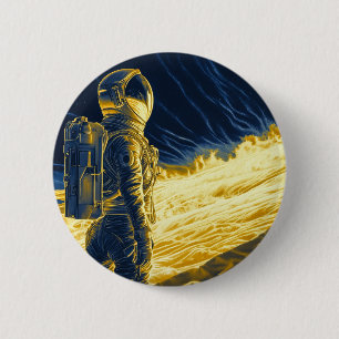 Badge Rond 5 Cm Astronaute