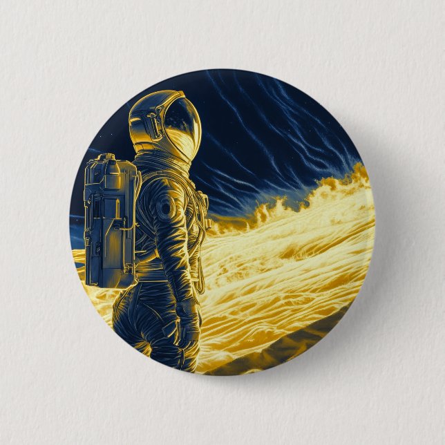 Badge Rond 5 Cm Astronaute (Devant)