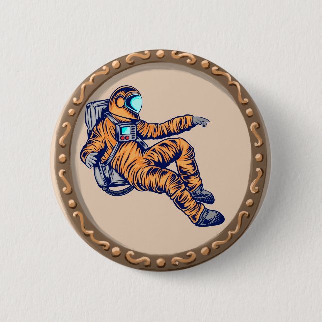 Badge Rond 5 Cm Astronaute  (Devant)