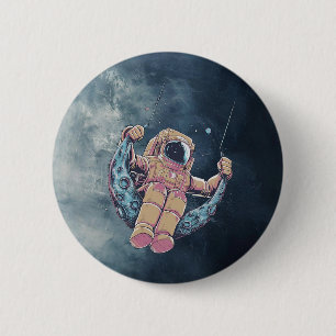 Badge Rond 5 Cm Astronaute