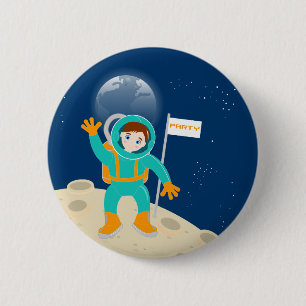 Badge Rond 5 Cm Astronaute