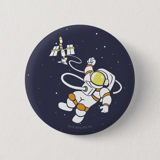 Badge Rond 5 Cm Astronaute (Devant)