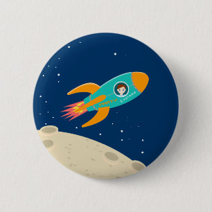 Badge Rond 5 Cm Astronaute