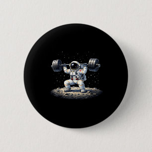Badge Rond 5 Cm Astronaute drôle de musculation salle de sport de